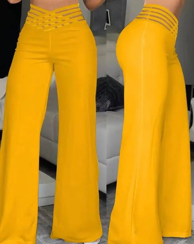 High Waist Cropped Elegant Work Pants